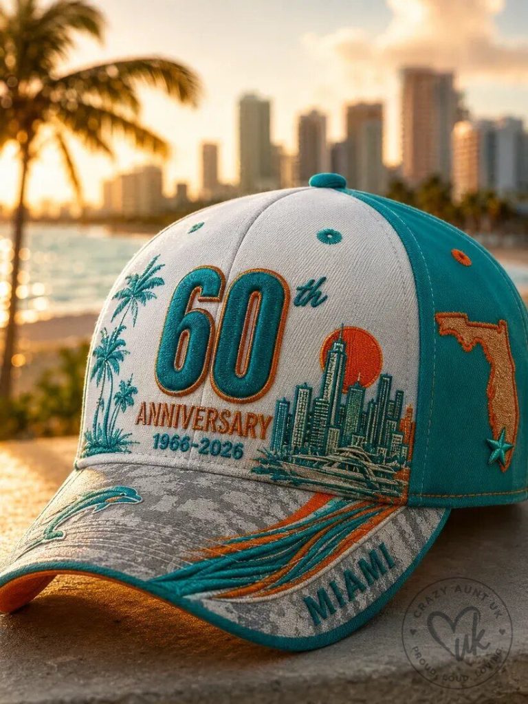Miami 60th Anniversary 1966-2026 Embroidered Baseball Cap Hat 42 Miami 60th Anniversary 1966-2026 Embroidered Baseball Cap Hat