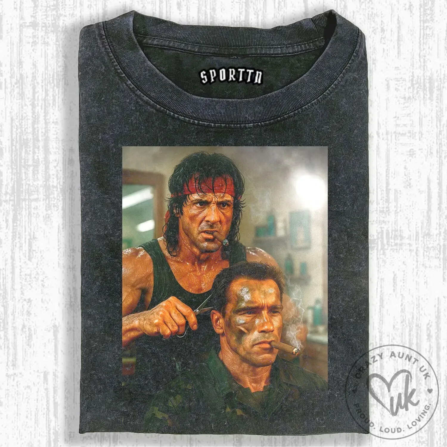 Sylvester Stallone and Arnold Schwarzenegger 80s Action Movie T-Shirt