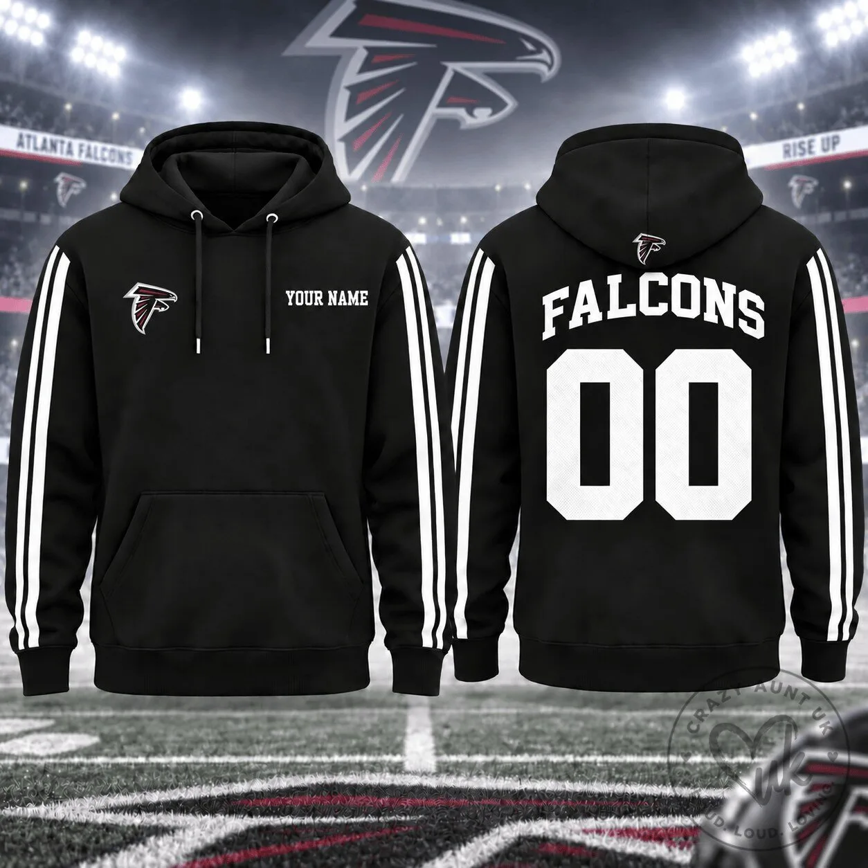 Atlanta Falcons Personalized Name and Number Black Hoodie