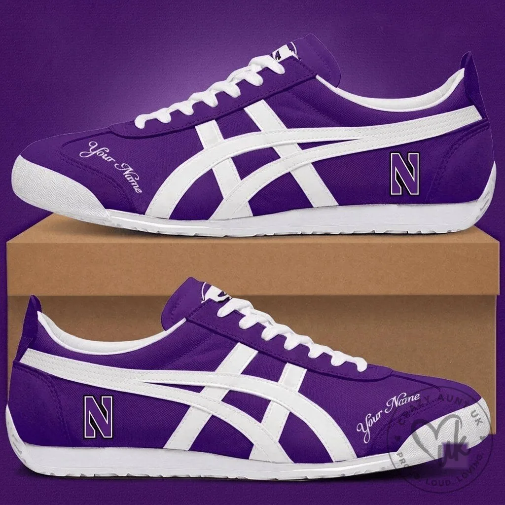 Northwestern Wildcats NCAA Custom Name Purple and White Training Shoes