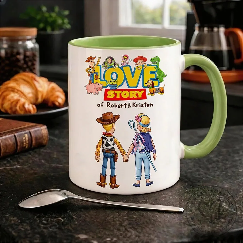 Toy Story Woody and Bo Peep Love Story Personalized Coffee Mug