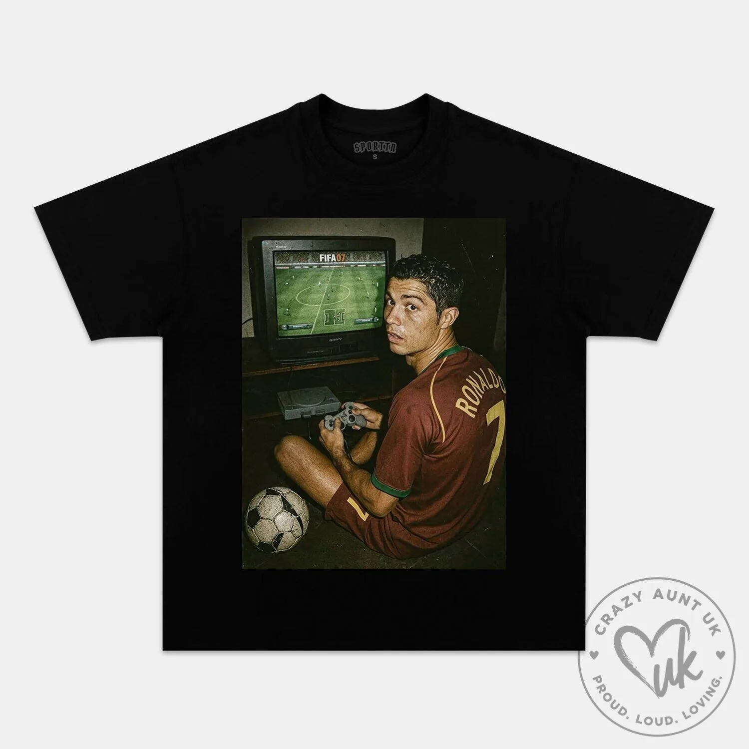 Cristiano Ronaldo Playing Video Game Soccer FIFA 07 T-Shirt