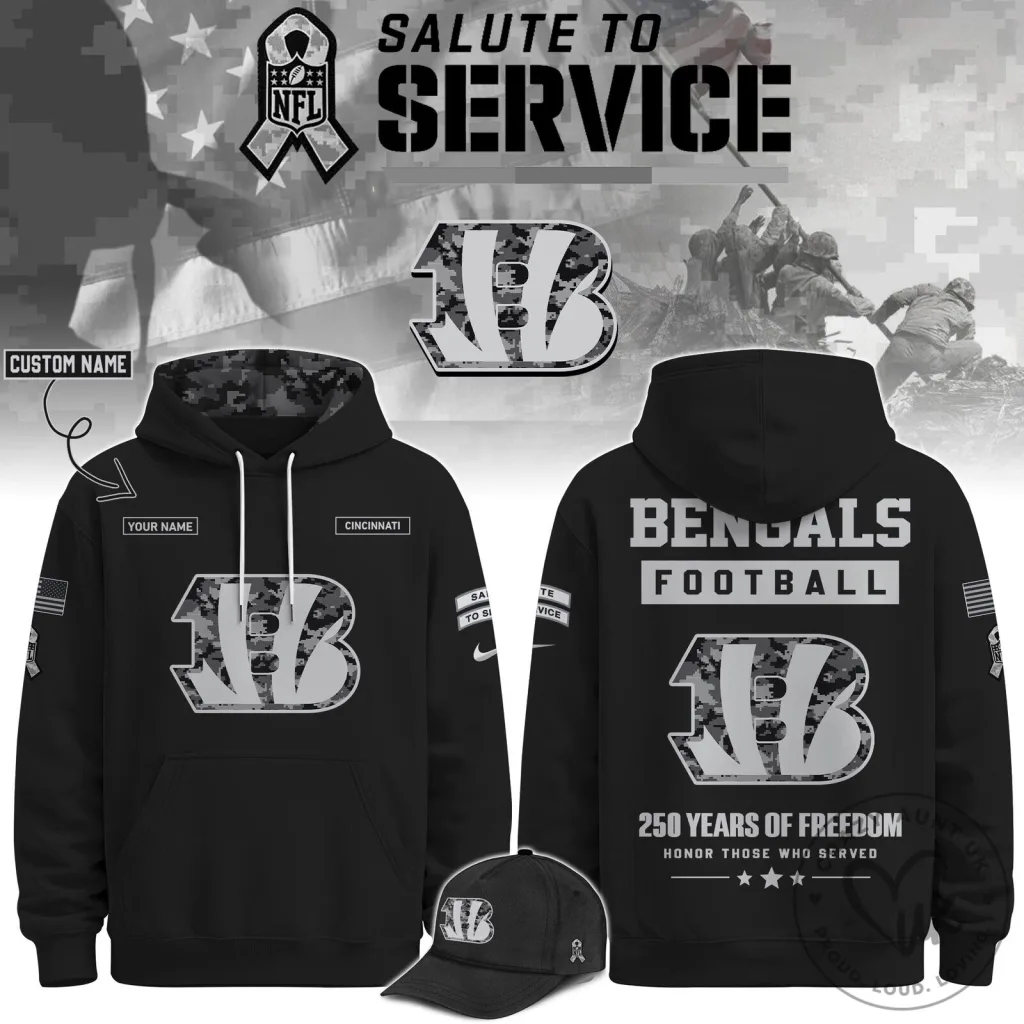 Cincinnati Bengals Salute To Service Veterans Day Football Hoodie Cincinnati Bengals Salute To Service Veterans Day Football Hoodie