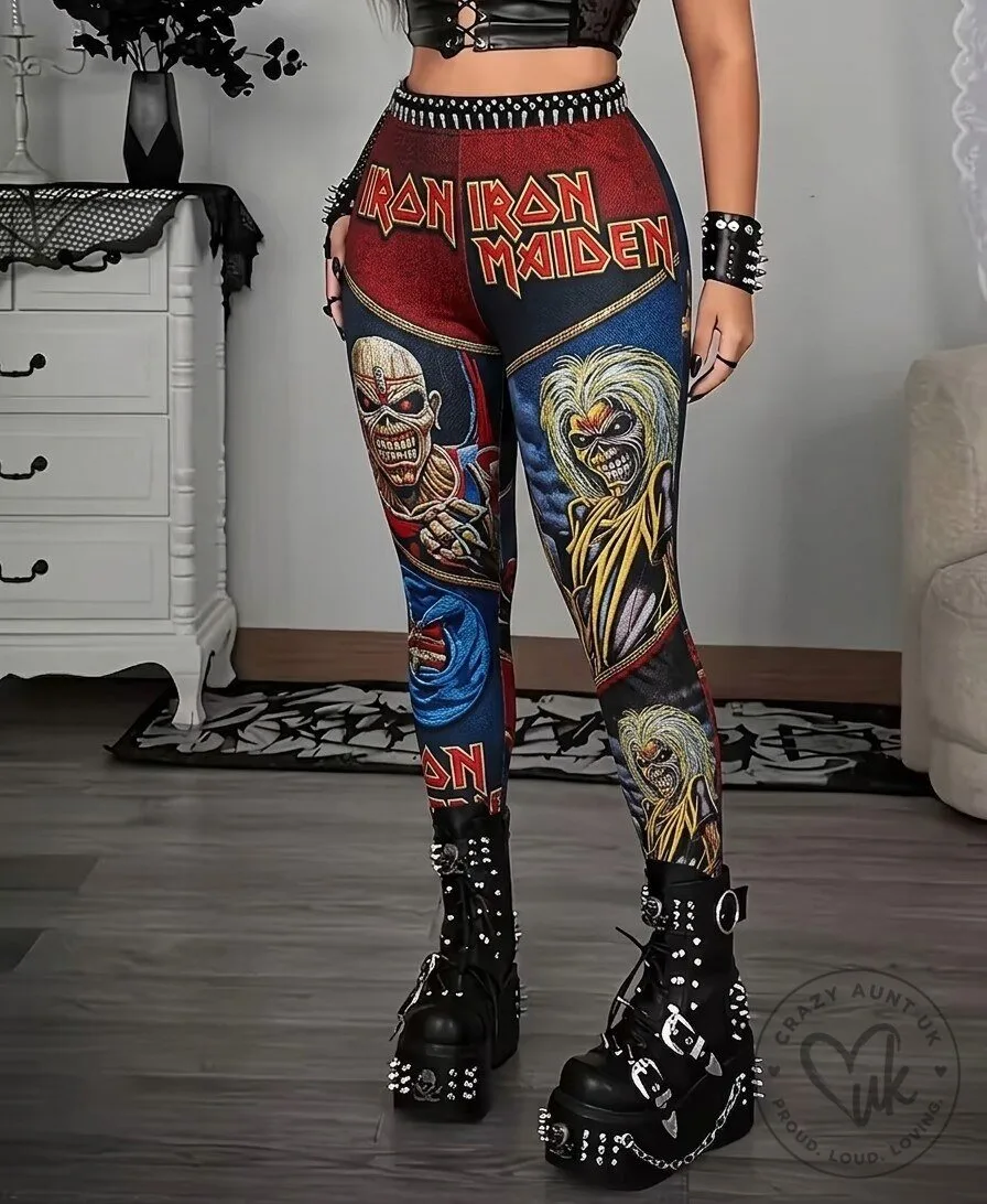 Iron Maiden Eddie The Head Heavy Metal Band Leggings