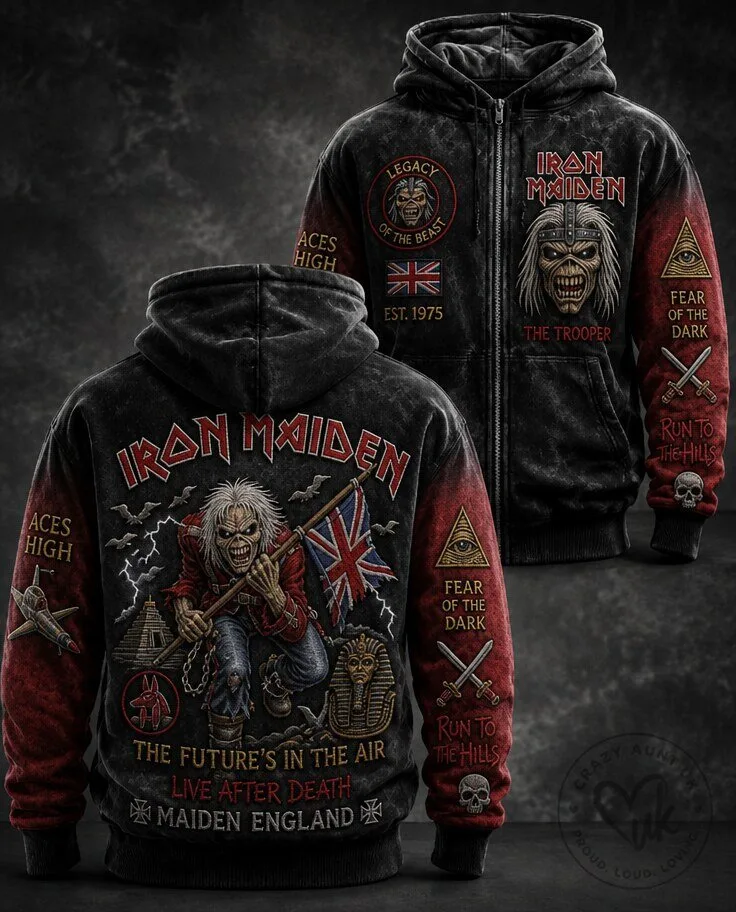 Iron Maiden Legacy Of The Beast Live After Death Zip-Up Hoodie