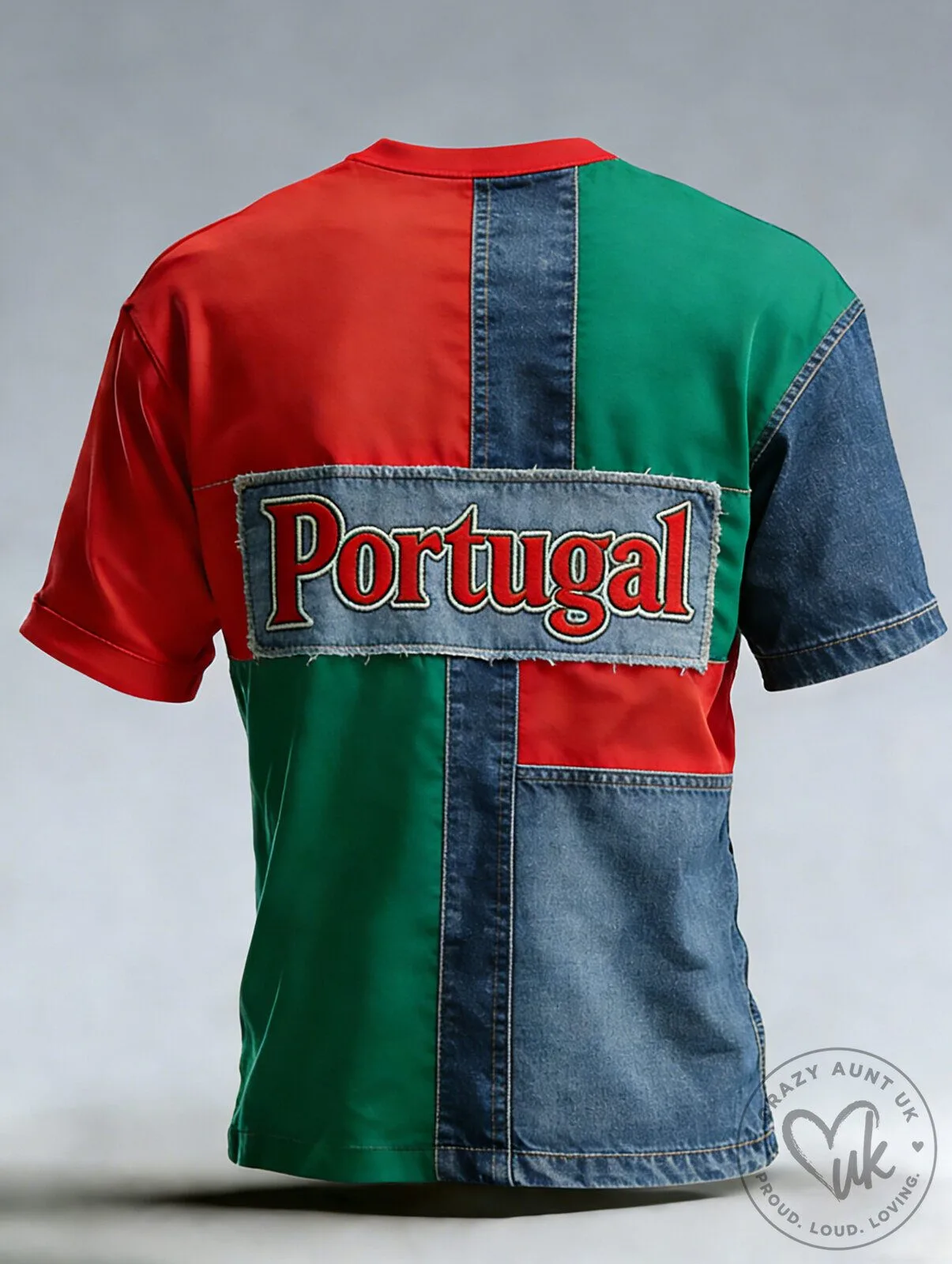 Portugal Football Match Patchwork Fan T-Shirt