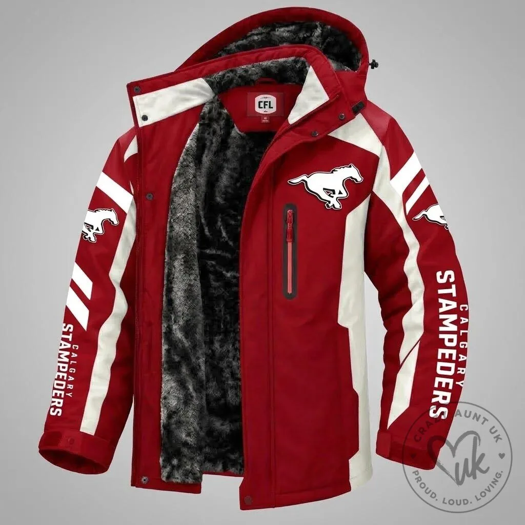 Calgary Stampeders CFL Football Team Winter Parka Jacket