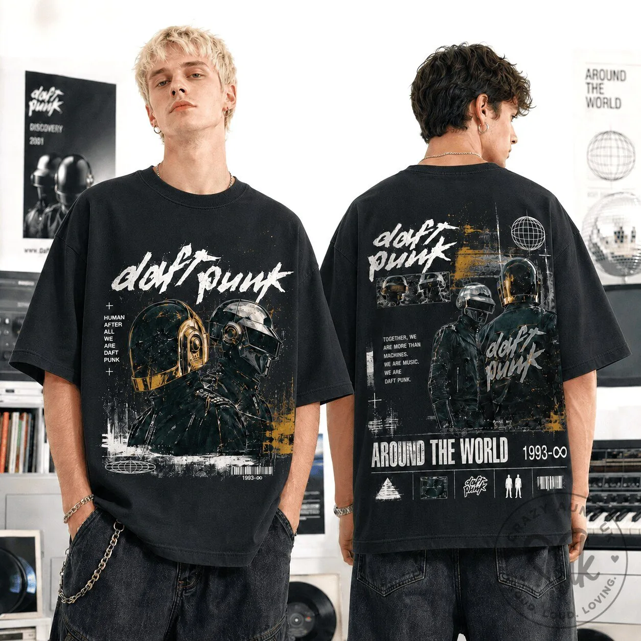Daft Punk Electronic Music Duo Graphic T-Shirt