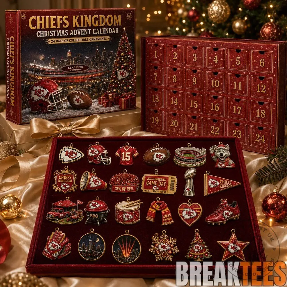 Kansas City Chiefs Kingdom 2026 Christmas Advent Calendar with Collectible Ornaments