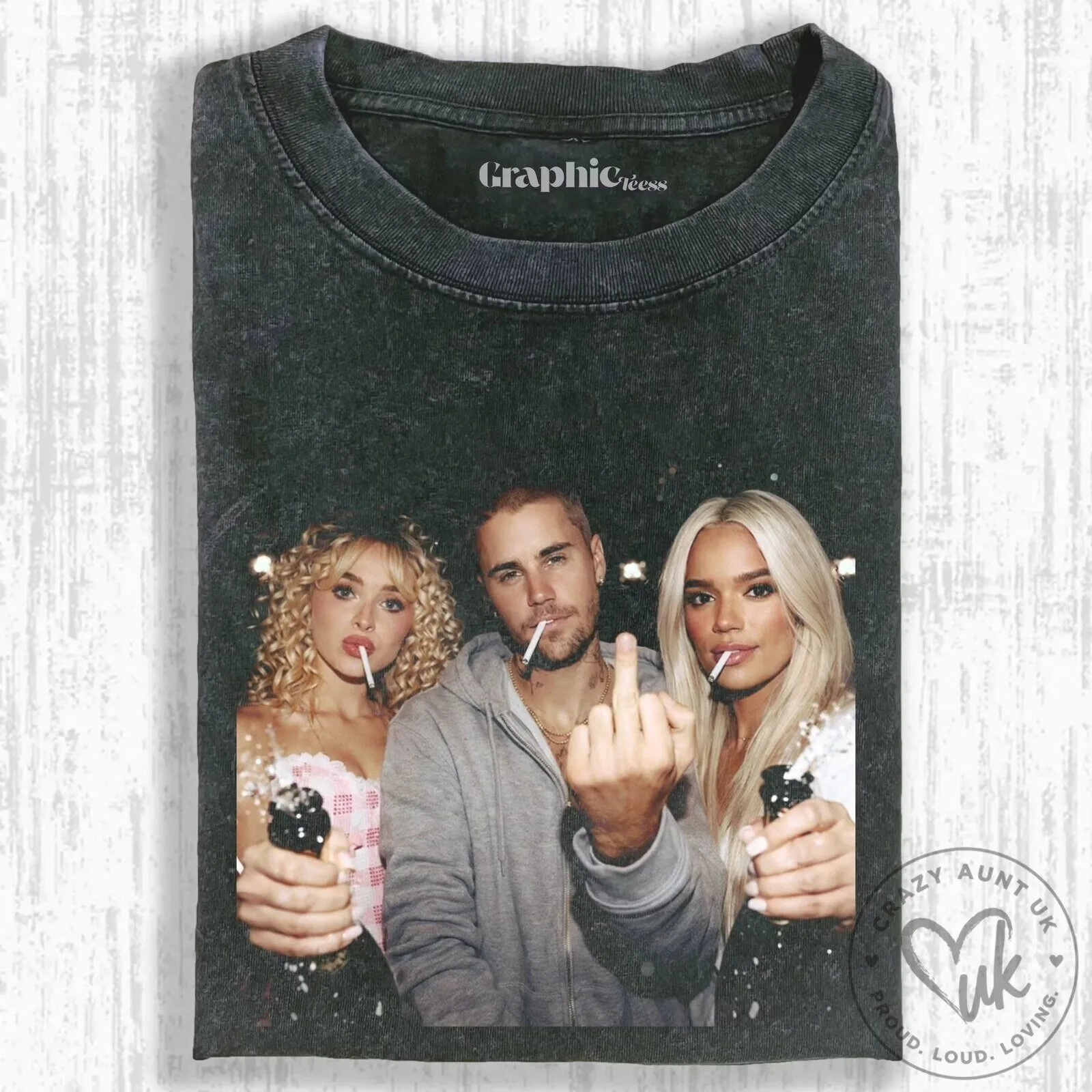 Sabrina Carpenter Justin Bieber Karol G Graphic T-Shirt
