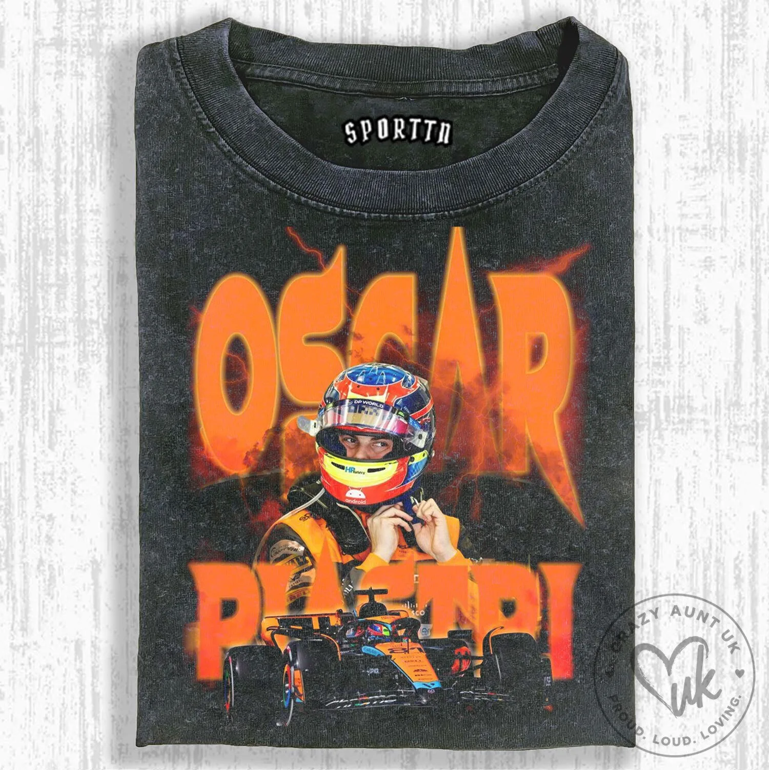 Oscar Piastri Formula 1 Racing Driver Vintage Washed T-Shirt