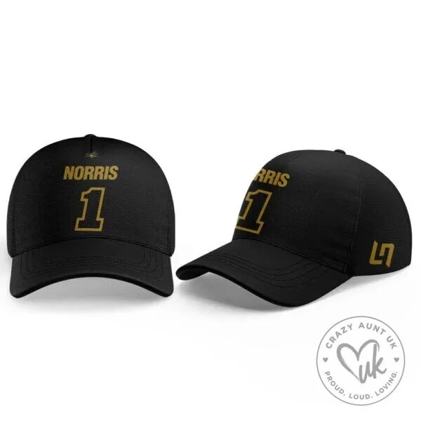 Lando Norris Formula 1 Racing Black and Gold Fan Jersey 9 Lando Norris Formula 1 Racing Black and Gold Fan Jersey