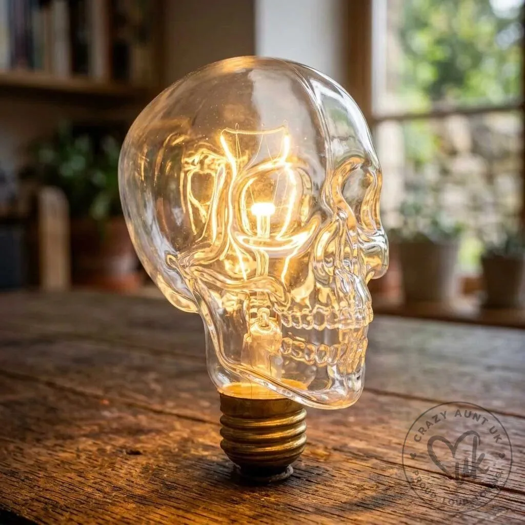 Skull Shaped Glass Light Bulb Decorative Edison Style Lamp