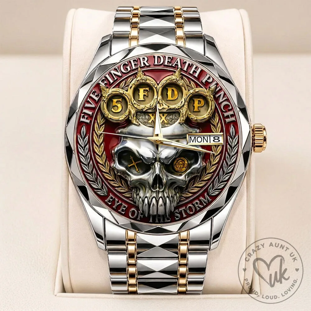 Five Finger Death Punch Eye of the Storm Skull Luxury Quartz Watch