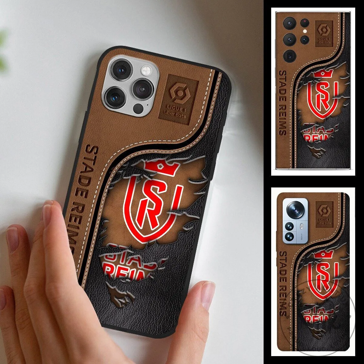 Stade de Reims Football Club Ligue 1 Uber Eats Faux Leather Phone Case