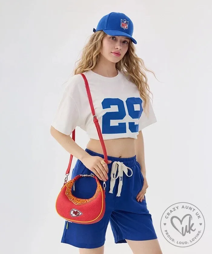 Kansas City Chiefs Embossed Leather Crossbody Bag with Rhinestone Accents 11 Kansas City Chiefs Embossed Leather Crossbody Bag with Rhinestone Accents