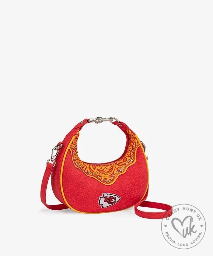 Kansas City Chiefs Embossed Leather Crossbody Bag with Rhinestone Accents 13 Kansas City Chiefs Embossed Leather Crossbody Bag with Rhinestone Accents