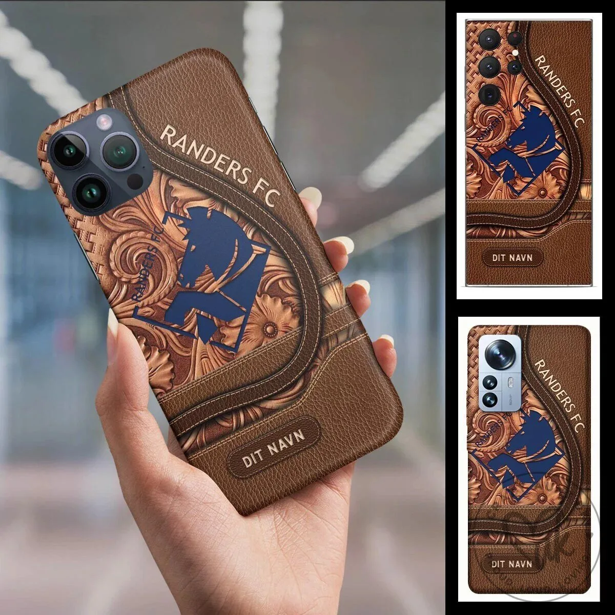 Randers FC Custom Name Leather Texture Phone Case