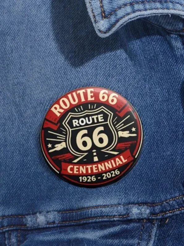 Route 66 Centennial 1926-2026 Retro Pin-Back Button