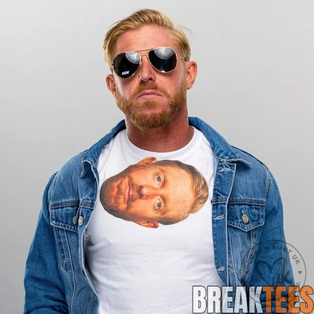 Orange Cassidy Headshot Portrait All Elite Wrestling White T-Shirt
