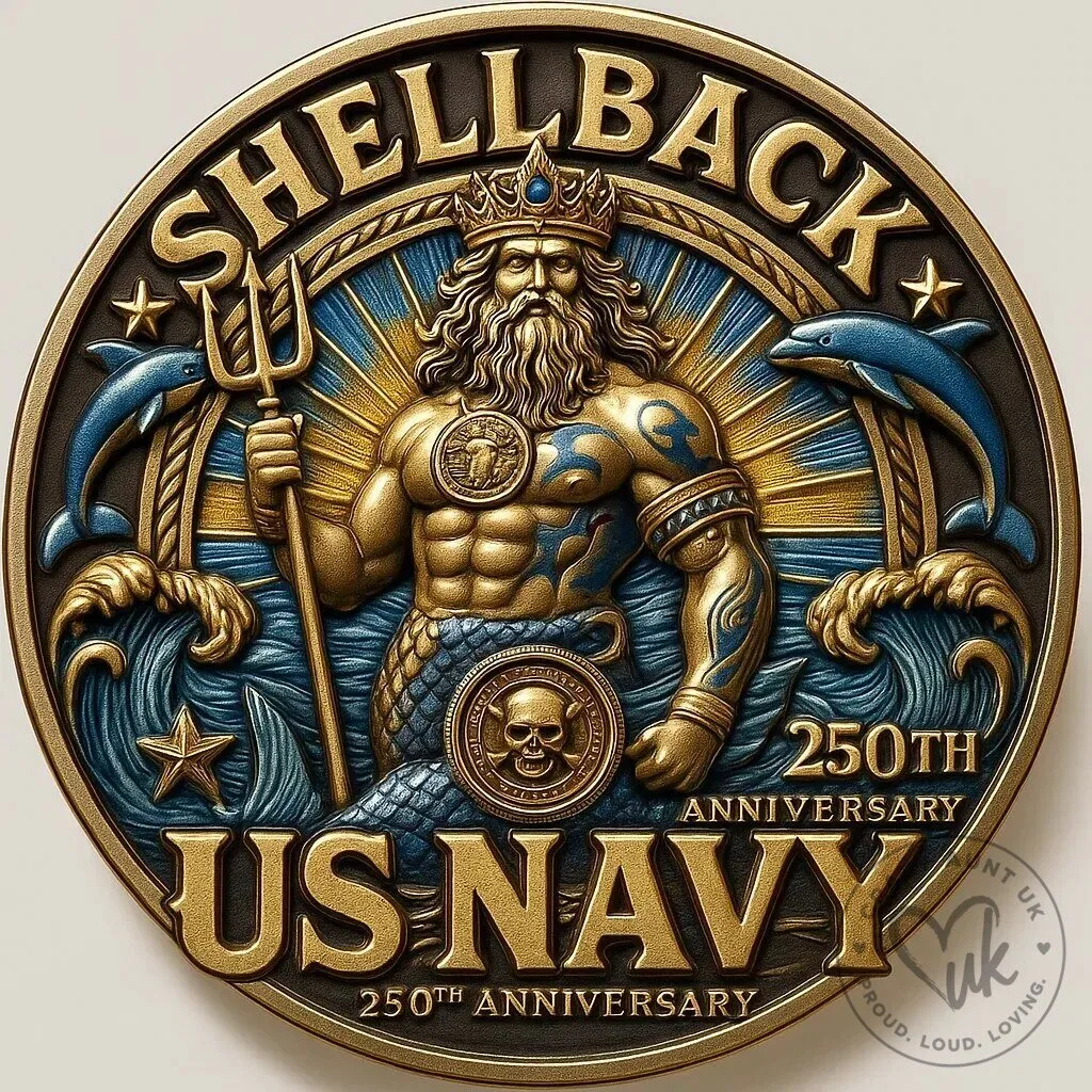United States Navy Shellback 250th Anniversary Commemorative Challenge Coin