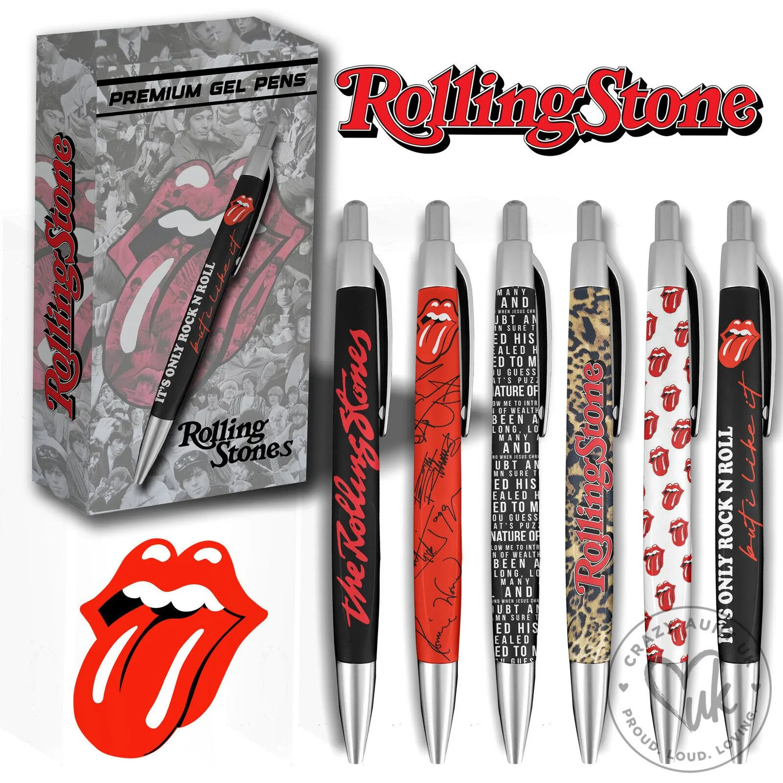 Rolling Stones Band Logo Premium Gel Pen Set