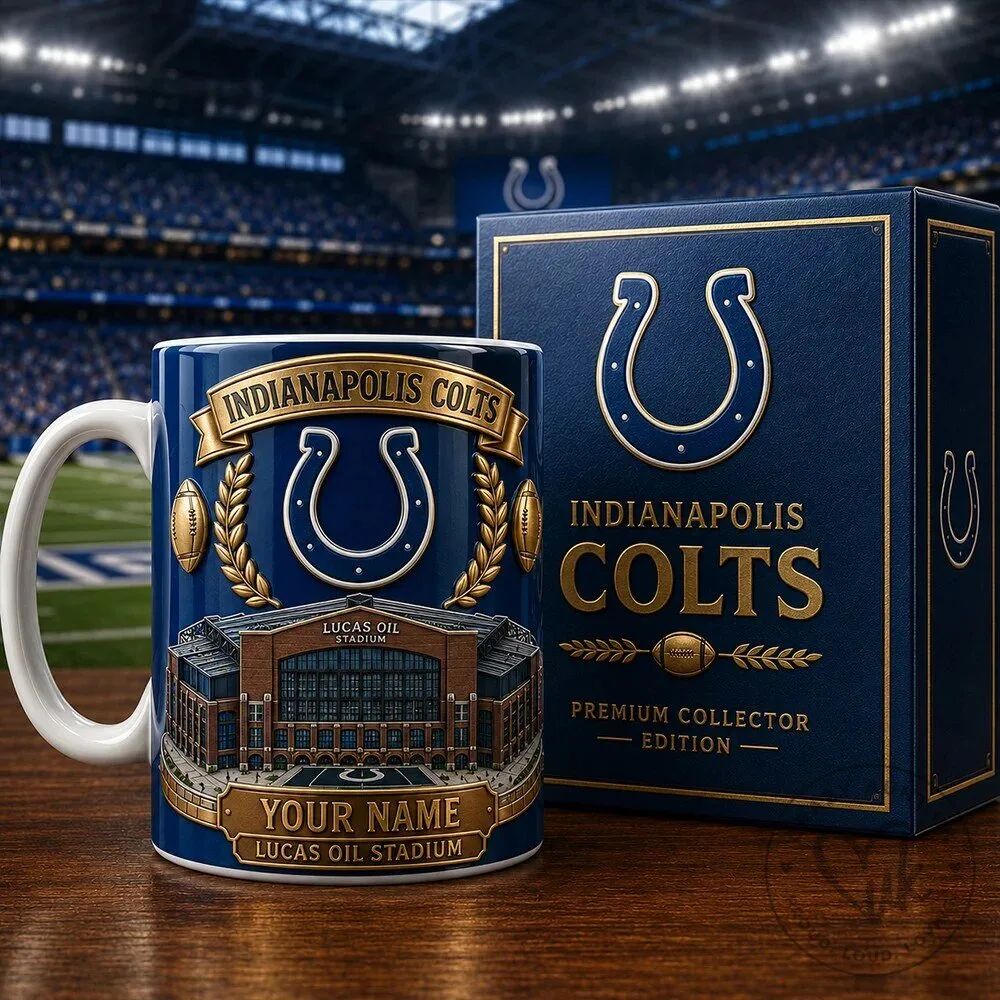 Indianapolis Colts Lucas Oil Stadium Personalized Name Football Team Mug