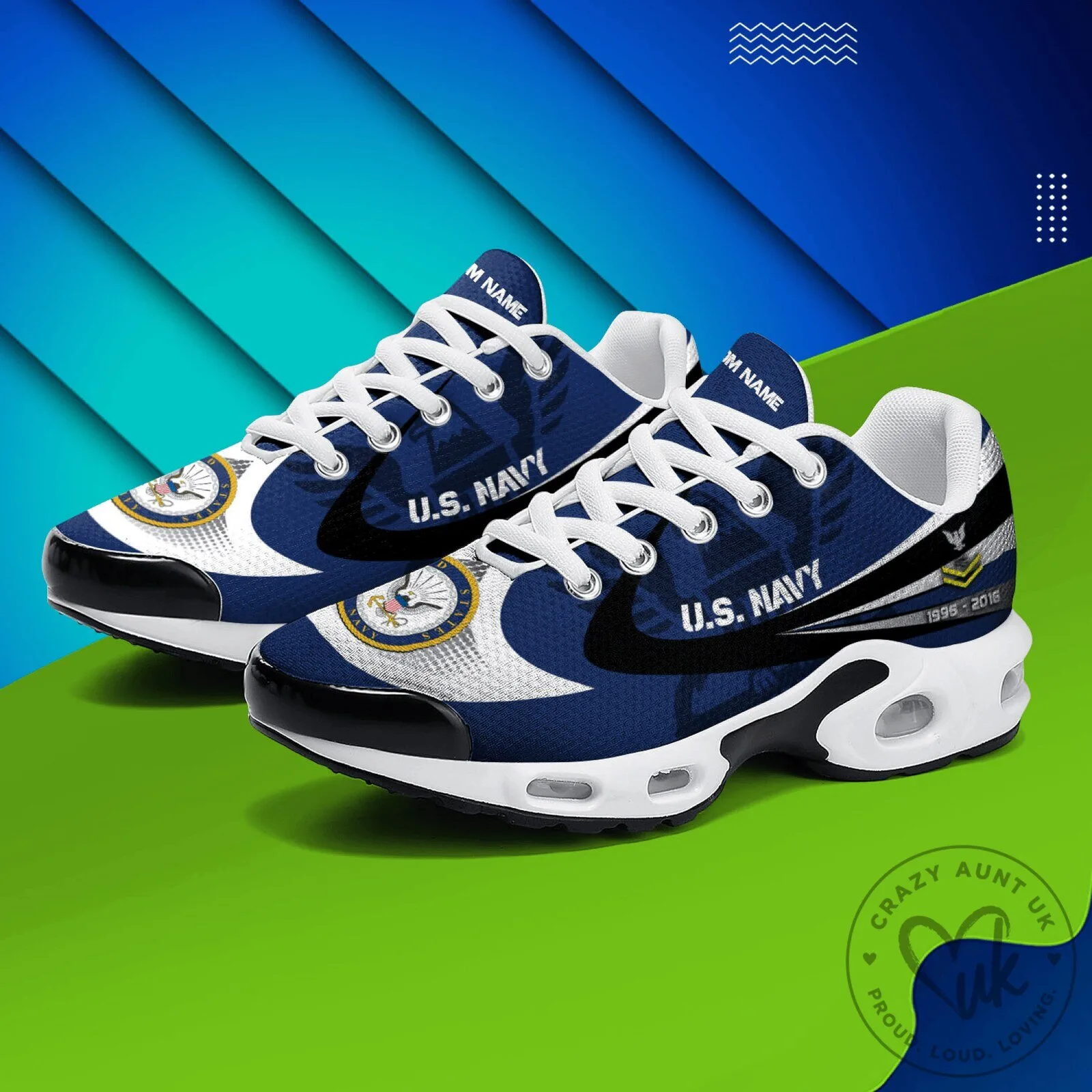 United States Navy Emblem Athletic Sneakers Running Shoes
