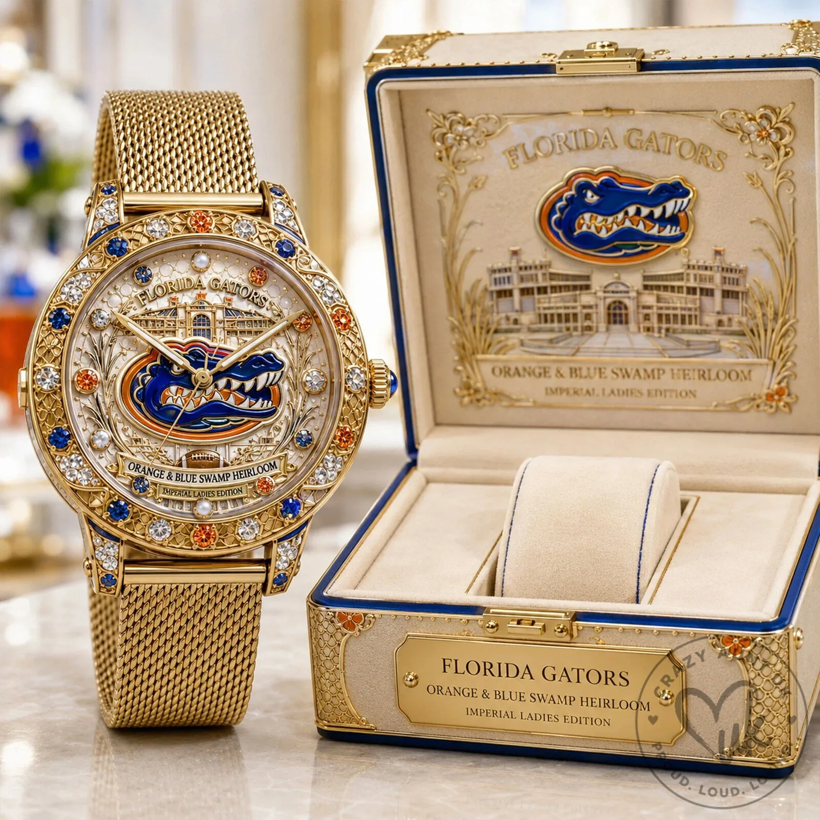 Florida Gators Orange and Blue Swamp Heirloom Imperial Ladies Edition Watch