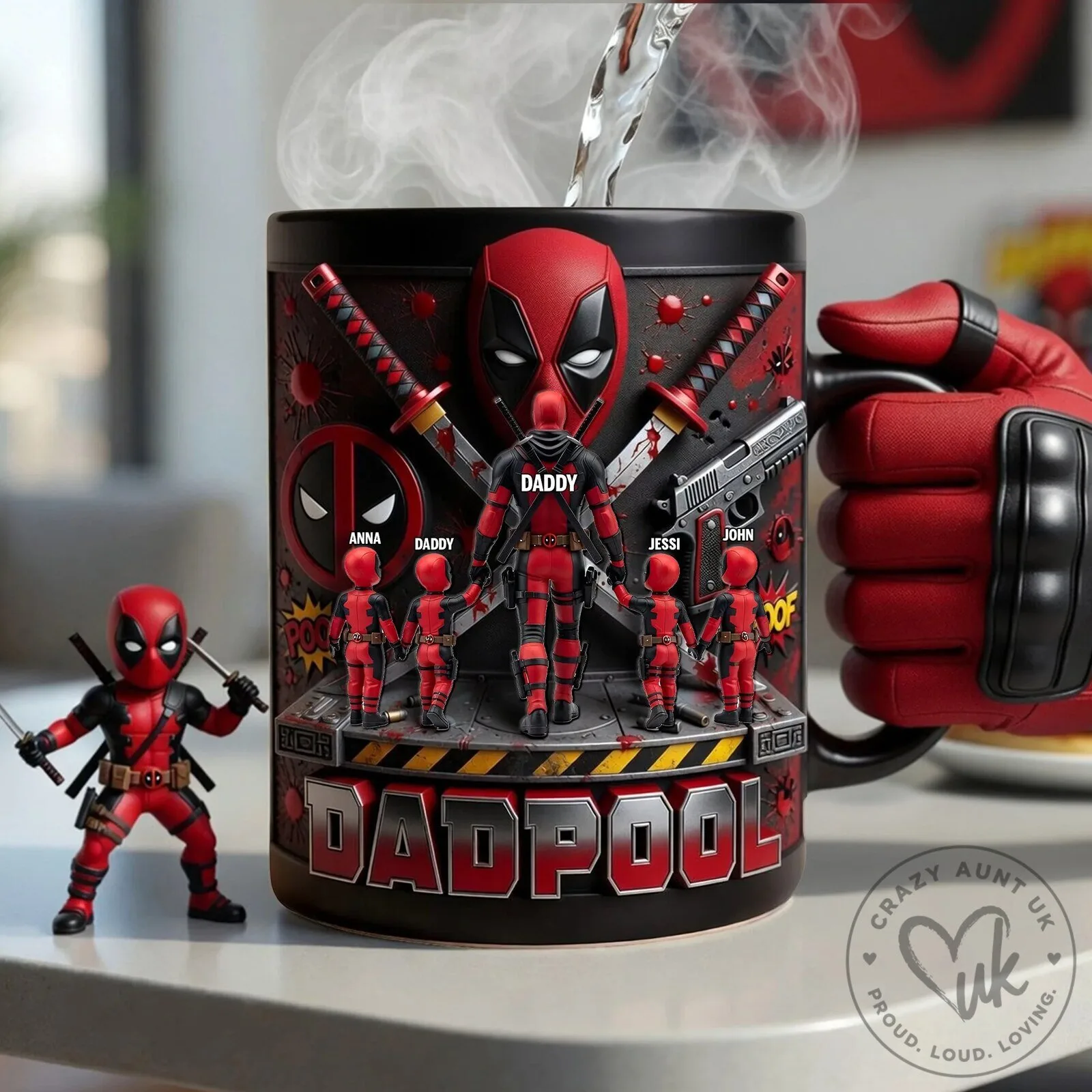 Deadpool Dadpool Squad Personalized Coffee Mug for Father's Day
