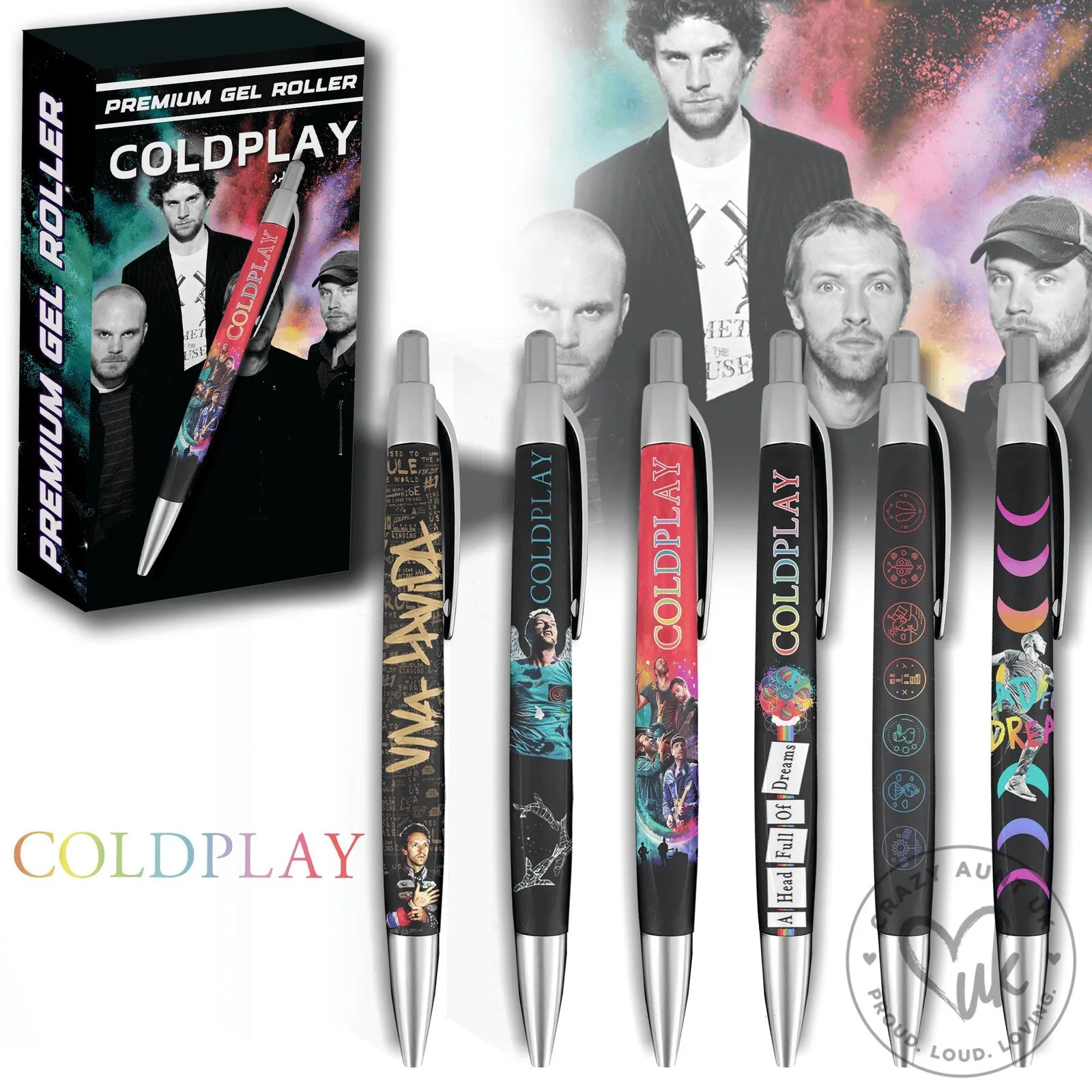 Coldplay Music Band Premium Gel Roller Pen Set