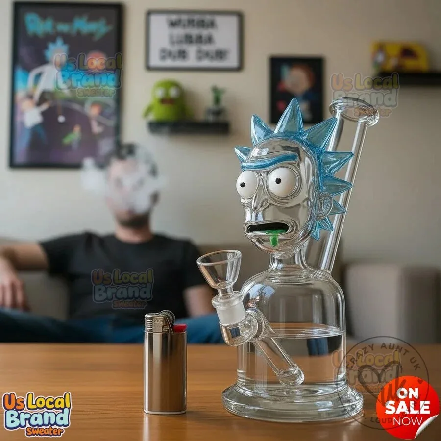 Rick and Morty Rick Sanchez Character Glass Water Pipe Bong