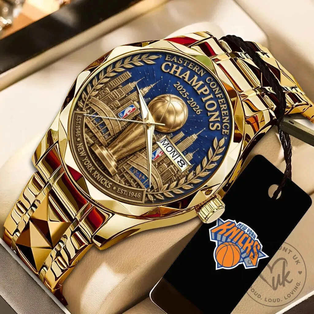 New York Knicks Eastern Conference Champions 2026 Gold Tone Commemorative Watch