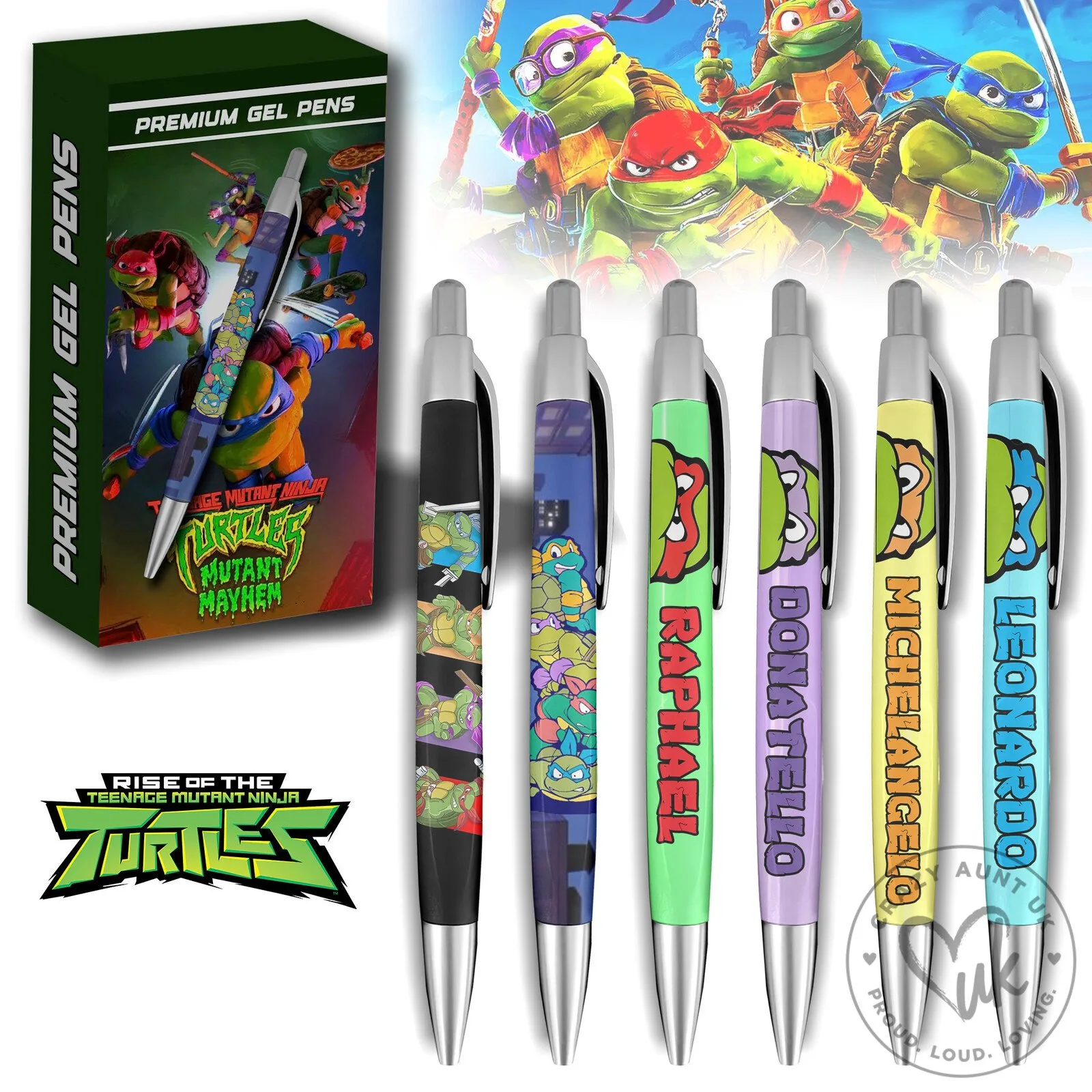 Teenage Mutant Ninja Turtles Mutant Mayhem Gel Pen Set