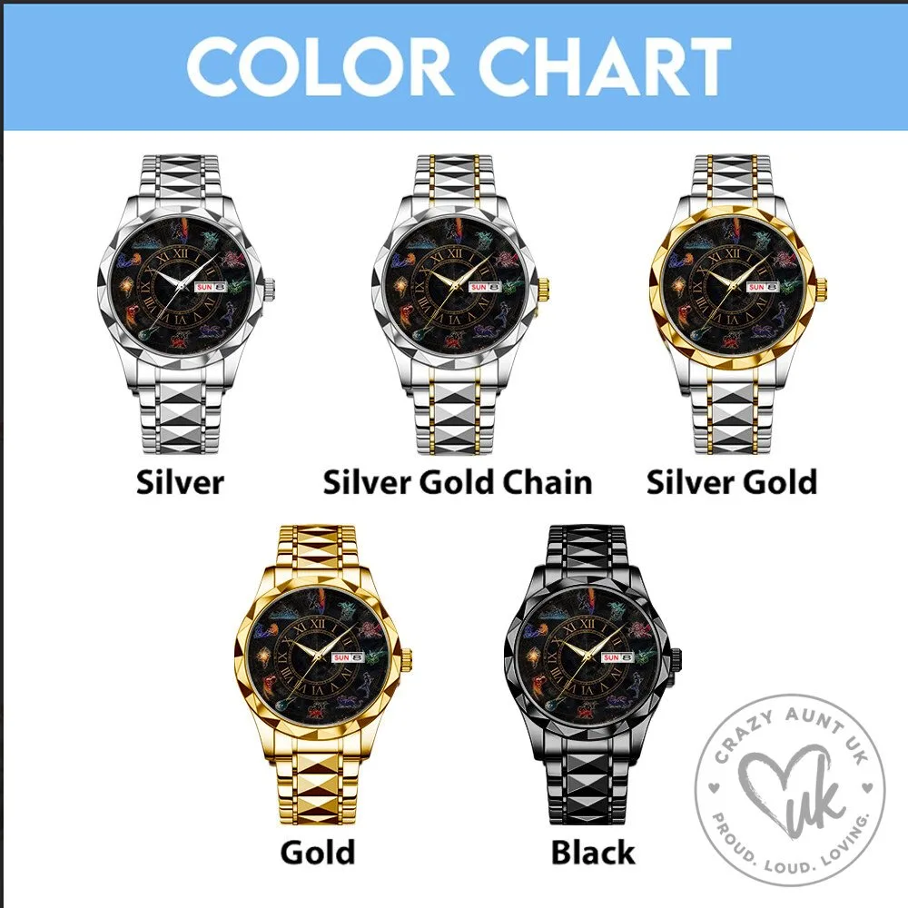 Final Fantasy Zodiac Sign Luxury Quartz Watch with Stainless Steel Band 10 Final Fantasy Zodiac Sign Luxury Quartz Watch with Stainless Steel Band
