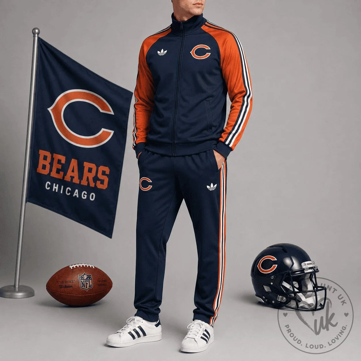 Chicago Bears NFL Game Day Full Zip Track Jacket and Jogger Pants Set