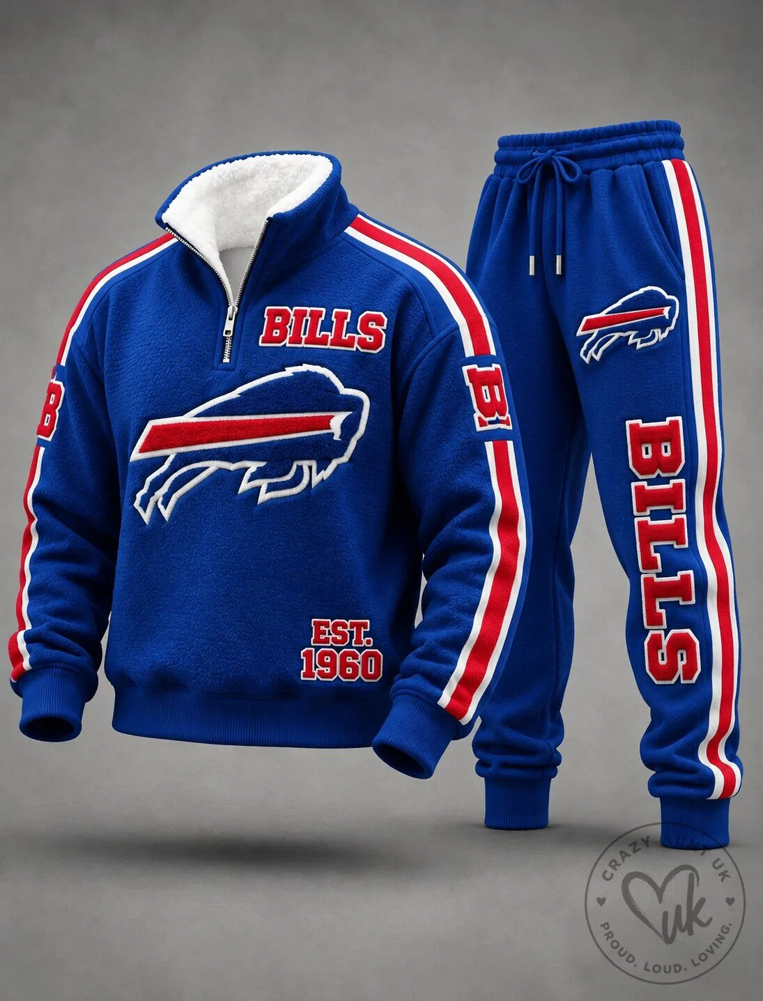 Buffalo Bills Blue Quarter-Zip Fleece Pullover and Sweatpants Set