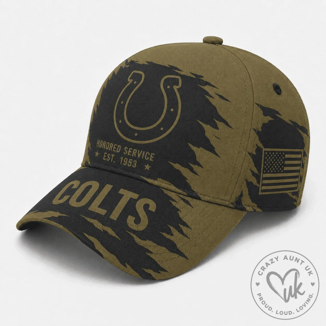 Indianapolis Colts Honored Service Military Green Baseball Cap Hat