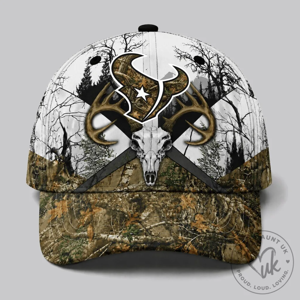 Houston Texans Hunting Camouflage Deer Skull Baseball Cap for Outdoors Fans Houston Texans Hunting Camouflage Deer Skull Baseball Cap for Outdoors Fans