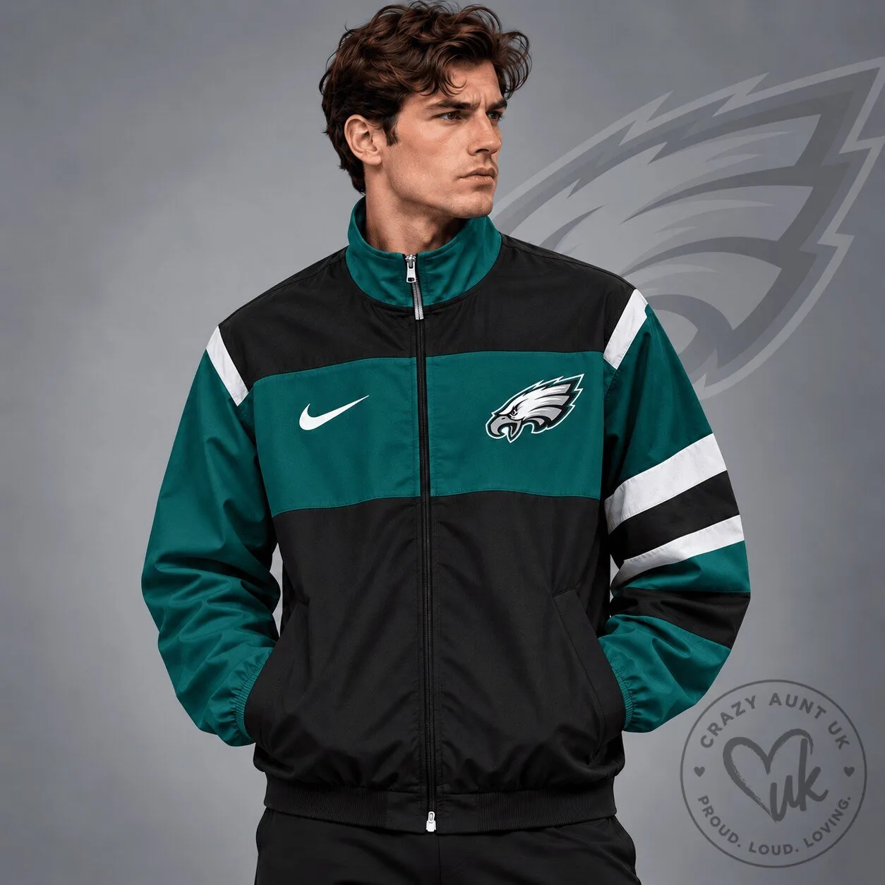Philadelphia Eagles National Football League Team Crest Full Zip Jacket