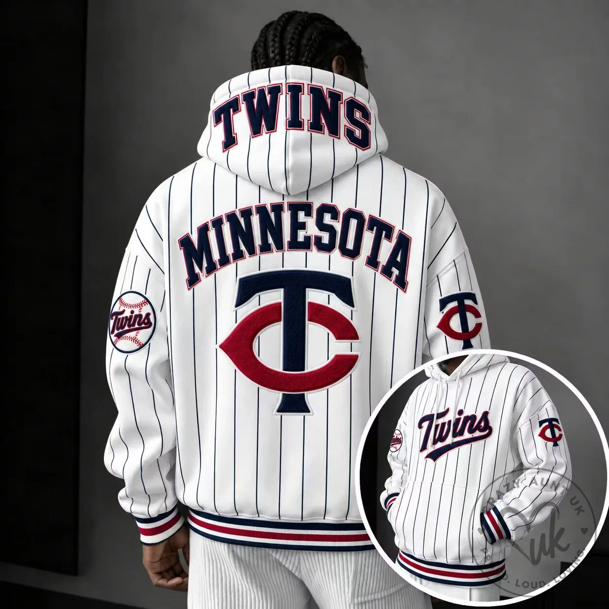 Minnesota Twins Baseball Pinstripe Full-Zip Hoodie