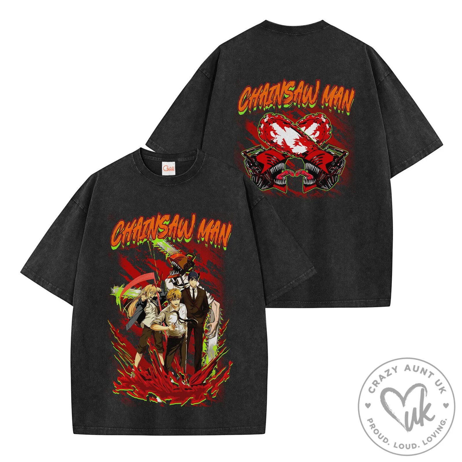 Chainsaw Man Anime Manga Denji Power Aki Hayakawa Vintage T-Shirt
