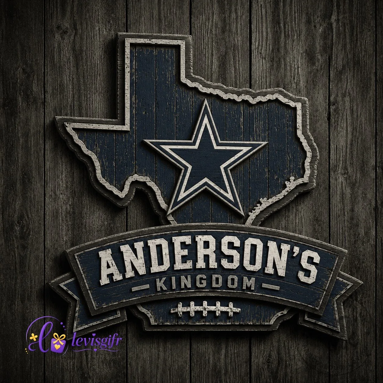 Dallas Cowboys Football Texas State Personalized Wooden Wall Art Sign