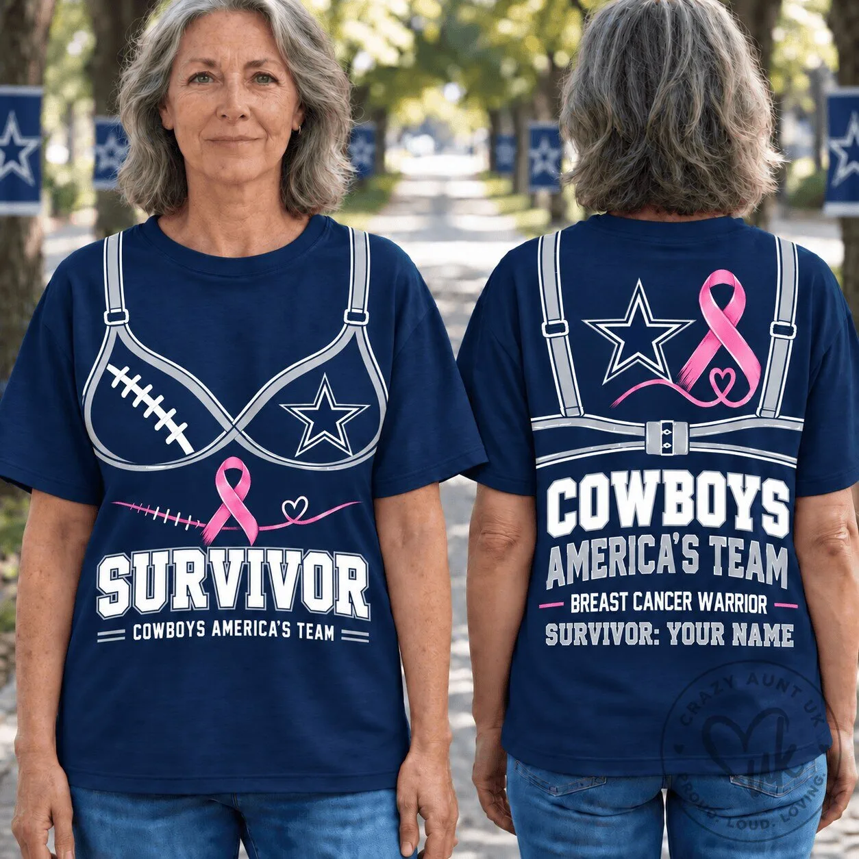 Dallas Cowboys Breast Cancer Survivor T-Shirt for Women