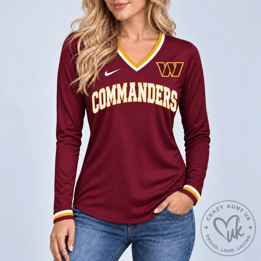 Washington Commanders Women's Burgundy Long Sleeve Football Jersey Washington Commanders Women's Burgundy Long Sleeve Football Jersey