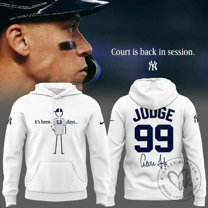 Aaron Judge New York Yankees Number 99 White Hoodie Sweatshirt