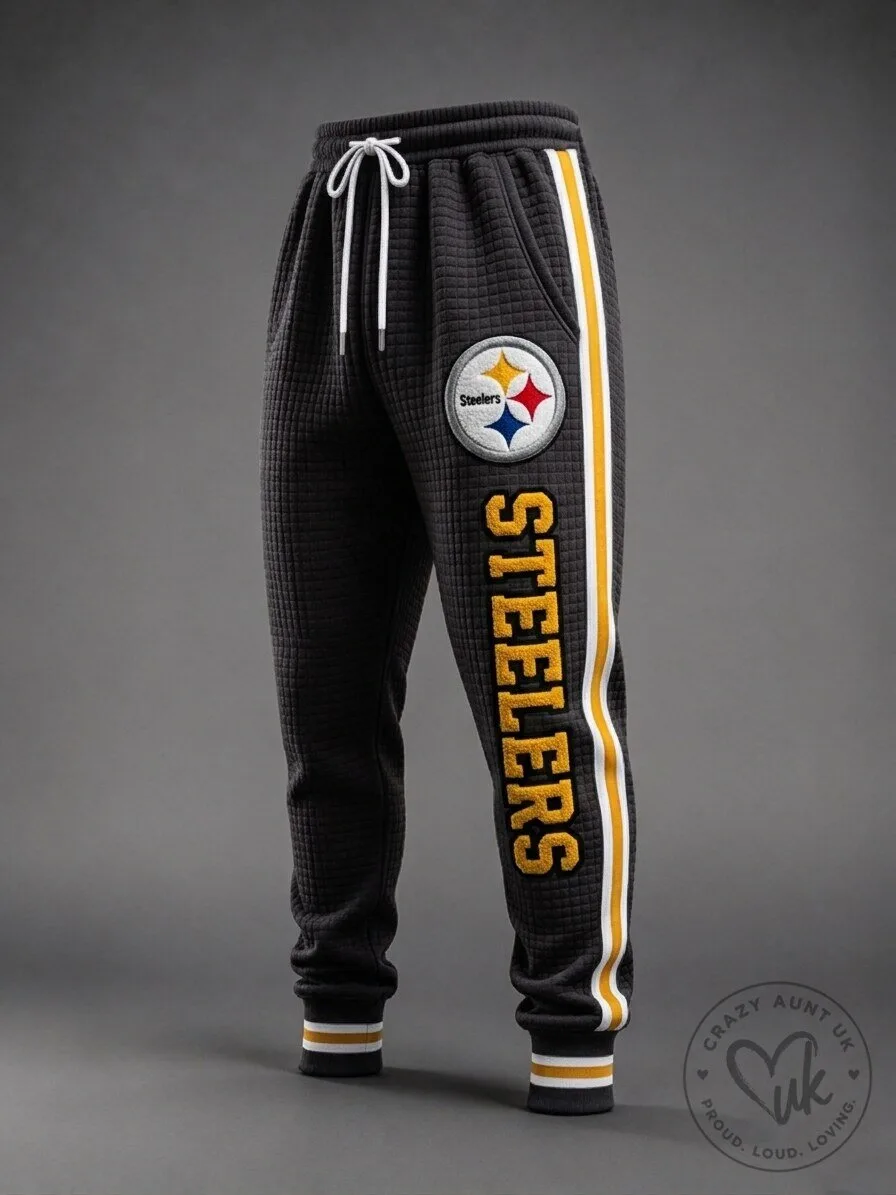 Pittsburgh Steelers Waffle Knit Jogger Pants with Side Stripes