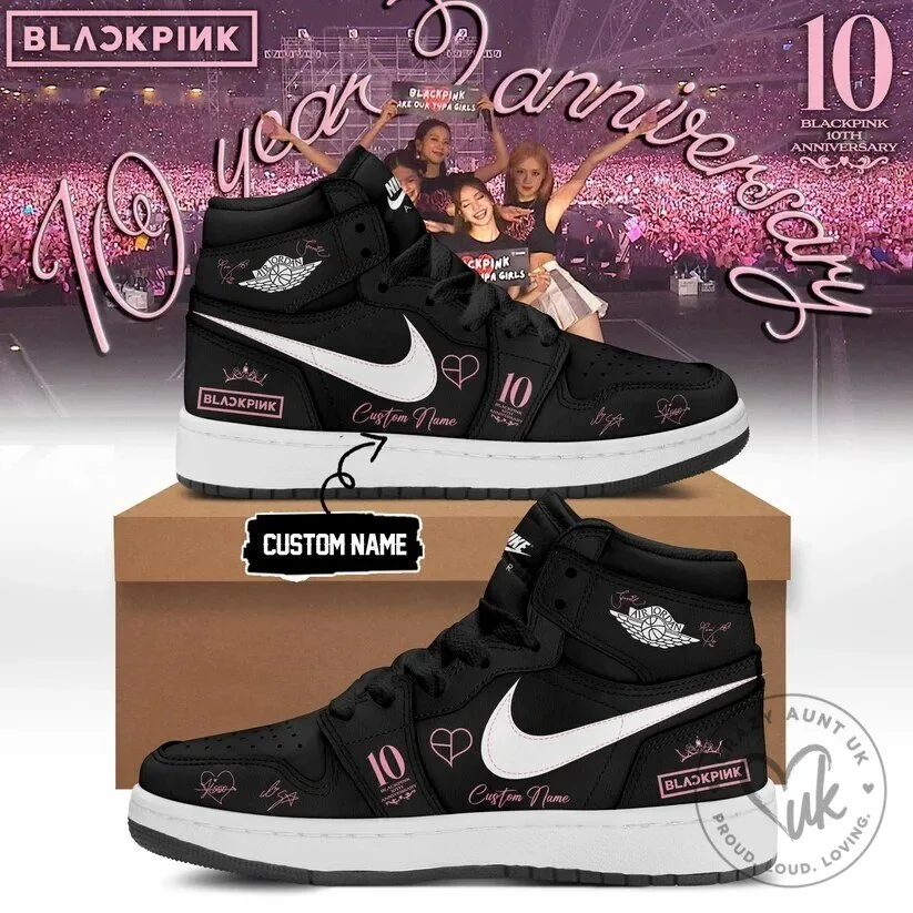 High Top Sneakers with Custom Name for Blackpink's 10th Anniversary Celebration