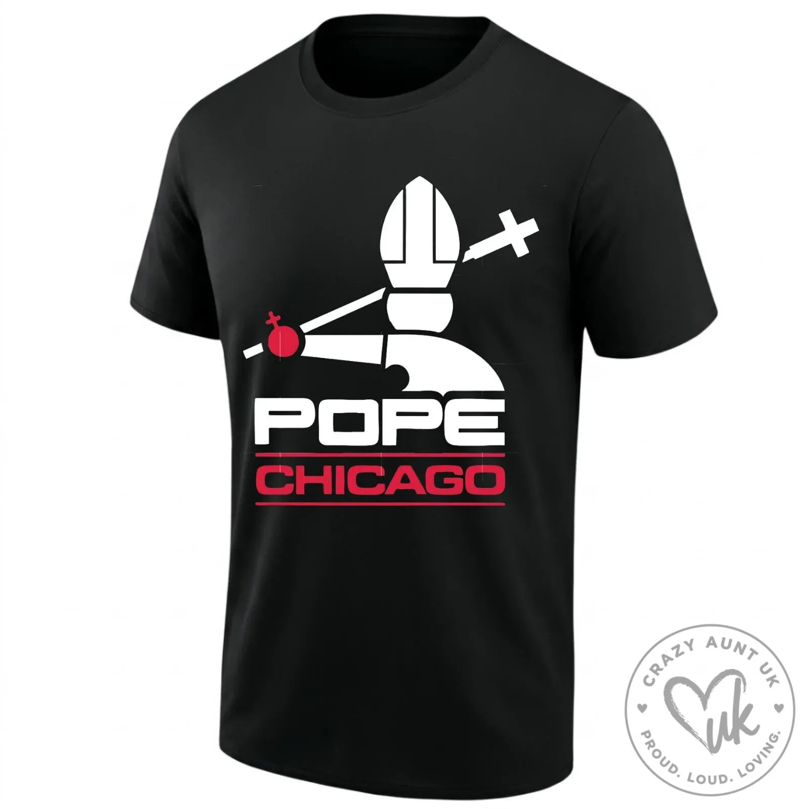 Pope Chicago White Sox Baseball Team Logo Black Adult T-Shirt