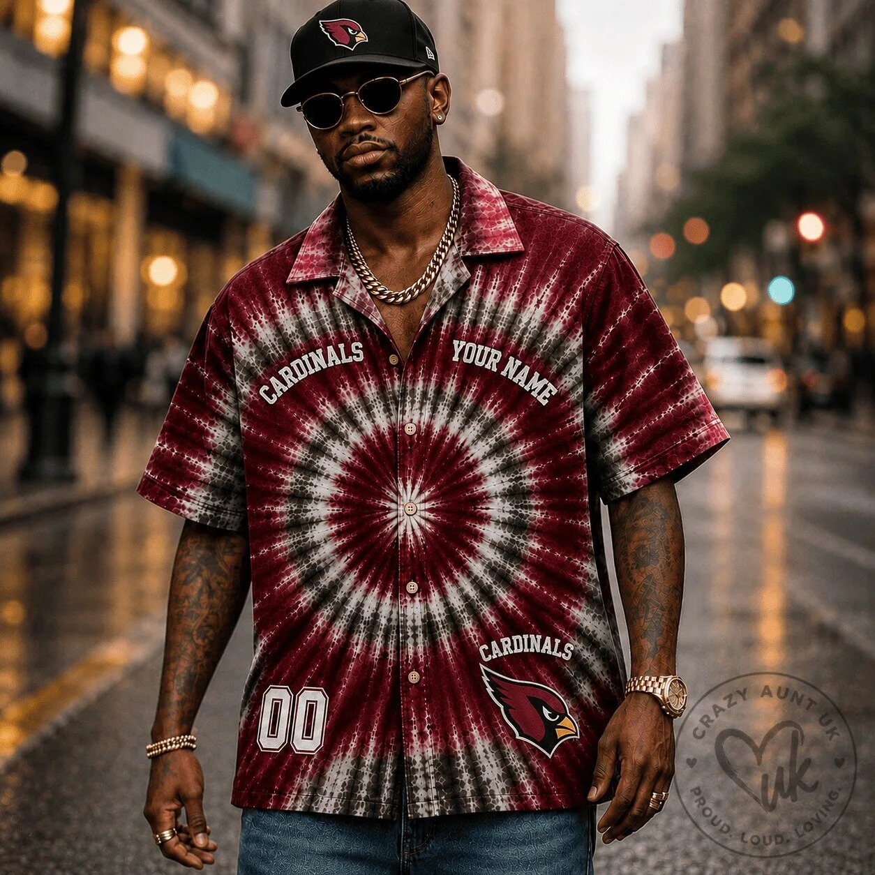 Arizona Cardinals Fan Hawaiian Shirt Personalized Tie-Dye NFL Football Apparel